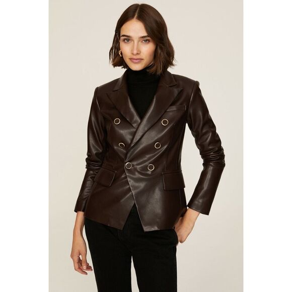 Milly  Inez Faux Leather Blazer - Picture 1 of 9